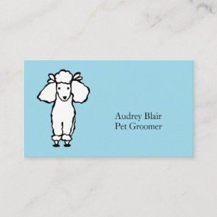 Pet Dog Groomer White Poodle Turquoise Business Card