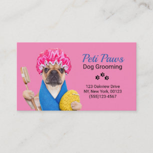 Pet Dog Grooming Service Business Card