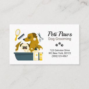 Pet Dog Grooming Service Business Card