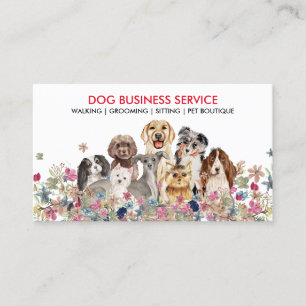 Pet Dog Grooming Walking Sitting Business Card