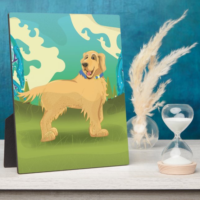 Pet Dog in the park Plaque (Side)