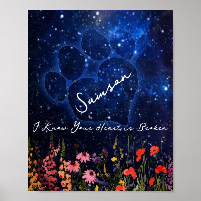 Pet Dog Loss Sympathy Poster (Front)