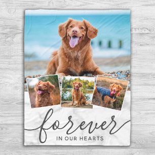 Pet Dog Memorial 4 Photo Collage Fleece Blanket
