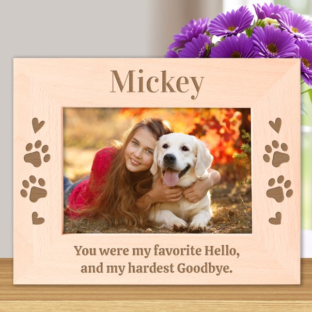 Pet Dog Memorial Custom Favourite Hello Wood Photo Etched Frames (Creator Uploaded)