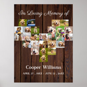 Pet Dog Memorial Custom Photo collage Pet Loss  Poster