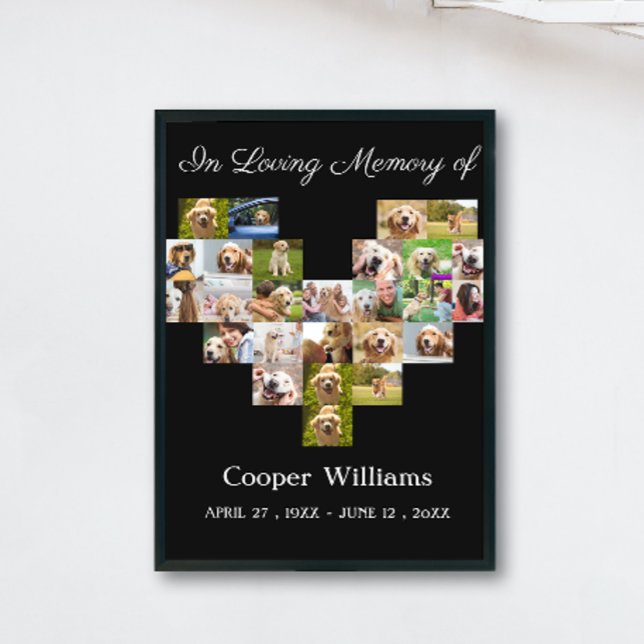 Pet Dog Memorial Custom Photo collage Pet Loss  Poster (Creator Uploaded)