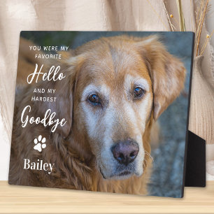 Pet Dog Memorial - Favourite Hello Hardest Goodbye Plaque