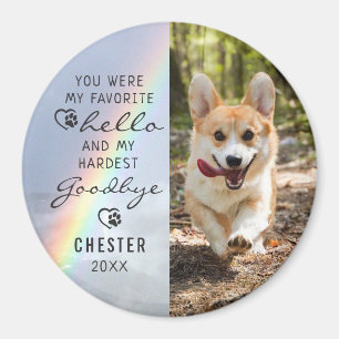 Pet Dog Memorial Favourite Hello Photo Rainbow Magnet
