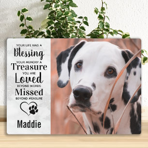 Pet Dog Memorial Gift- Pet Sympathy Quote Pet Loss Plaque