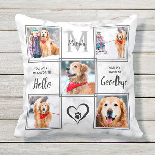 Pet Dog Memorial Keepsake 5 Photo Collage Cushion
