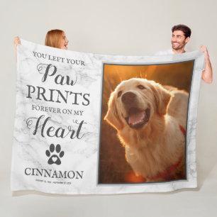 Pet Dog Memorial Keepsake Marble Fleece Blanket