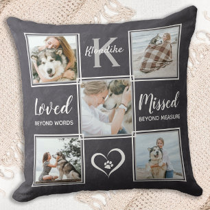 Pet Dog Memorial Keepsake Photo Collage Cushion