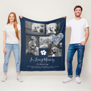 Pet Dog Memorial Keepsake Photo Collage Gift Poem Fleece Blanket