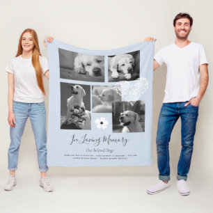 Pet Dog Memorial Keepsake Photo Collage Gift Poem Fleece Blanket