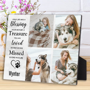 Pet Dog Memorial Keepsake Photo Collage Plaque