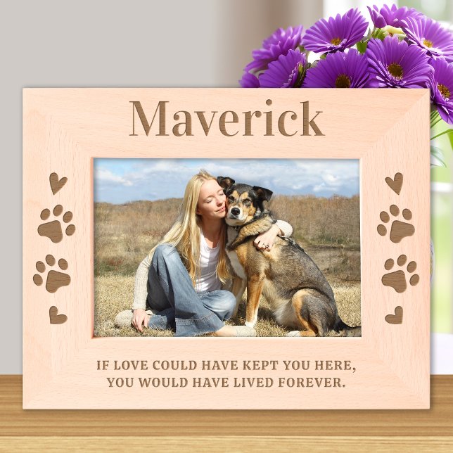 Pet Dog Memorial Personalised Sympathy Wood Photo Etched Frames (Creator Uploaded)
