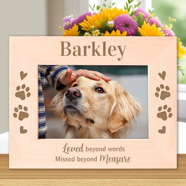 Pet Dog Memorial Personalised Wooden Picture Etched Frames (Creator Uploaded)