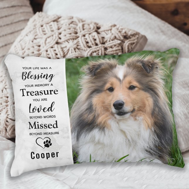 Pet Dog Memorial Pet Loss Remembrance Photo Decorative Cushion (Creator Uploaded)