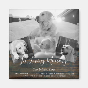 Pet Dog Memorial Photo Collage Remembrance Poem Magnet