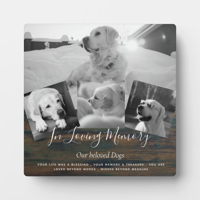 Pet Dog Memorial Photo Collage Remembrance Poem Plaque (Front)