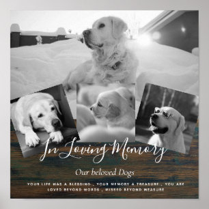 Pet Dog Memorial Photo Collage Remembrance Poem Poster