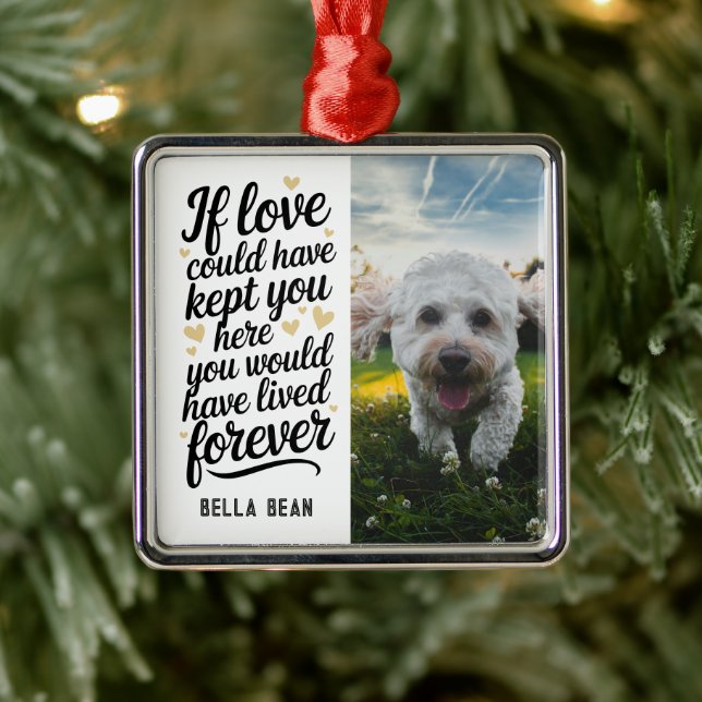 Pet Dog Memorial Quote Photo Metal Tree Decoration (Tree)