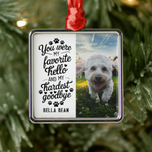 Pet Dog Memorial Quote Photo Metal Tree Decoration