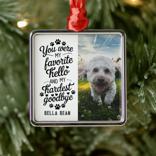 Pet Dog Memorial Quote Photo Metal Tree Decoration (Tree)