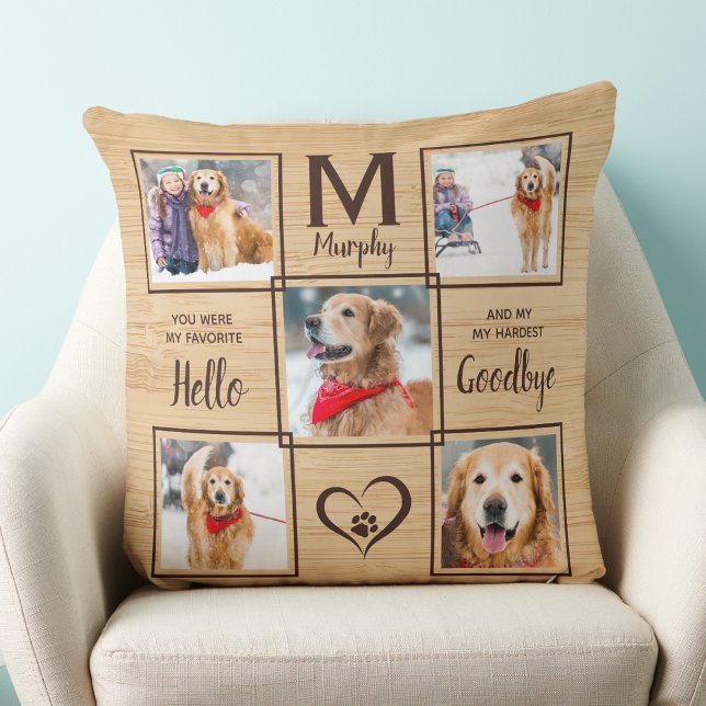 Pet Dog Memorial Remembrance Photo Collage Cushion (Creator Uploaded)