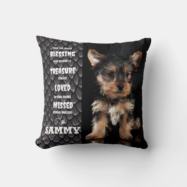 Pet Dog Memorial Remembrance Poem 2 Photo Cushion (Front)