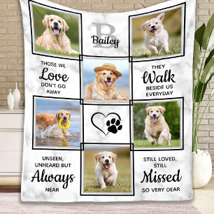 Pet Dog Memorial Sympathy Quote 6 Photo Collage  Fleece Blanket