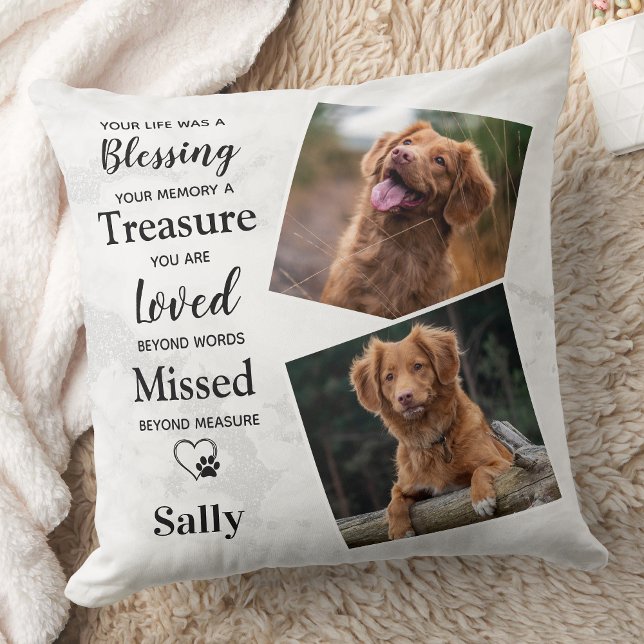 Pet Dog Memorial - Sympathy Quote Dog Photo Cushion (Creator Uploaded)
