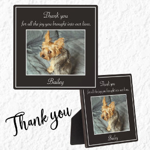 Pet Dog Memorial Thank You Plaque