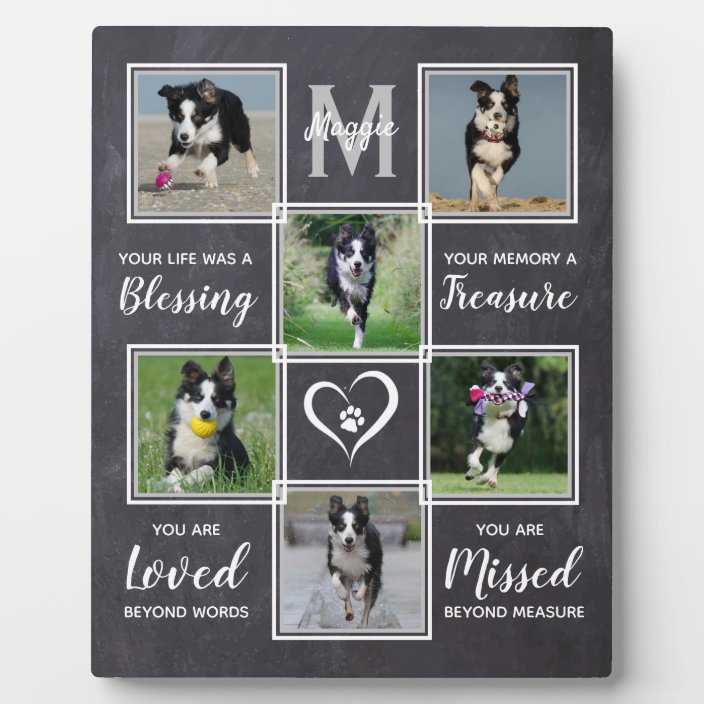 Pet Dog Memorials Keepsake Photo Collage Memorial Plaque Zazzle.co.uk