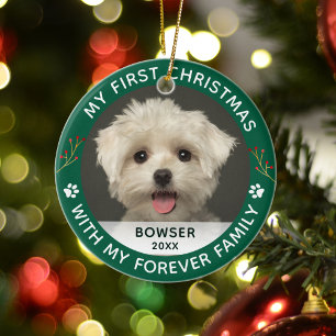 Pet Dog My First Christmas Custom Photo Ceramic Tree Decoration