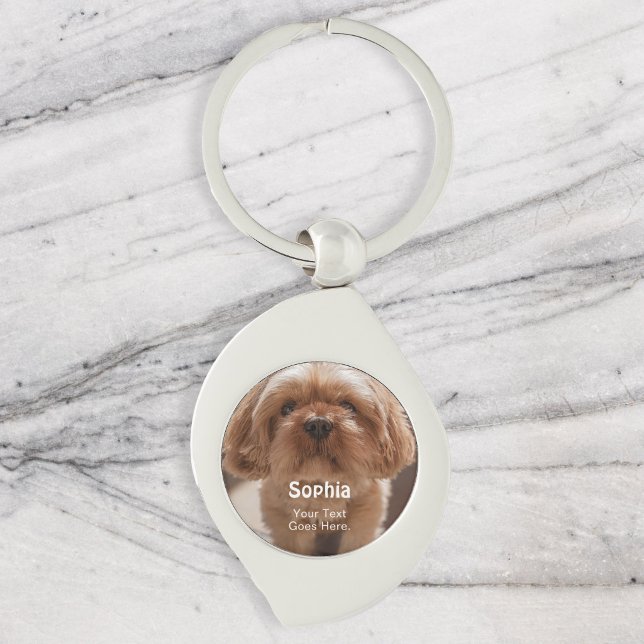 Pet Dog Name Photo Simple Key Ring (Creator Uploaded)