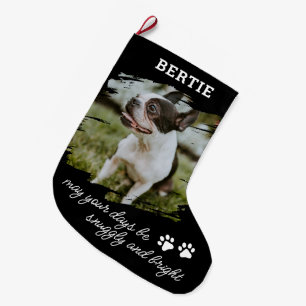 Pet Dog or Cat Photo Large Christmas Stocking