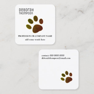Pet Dog Paw business card