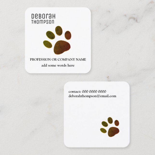 Pet Dog Paw business card (Front/Back)