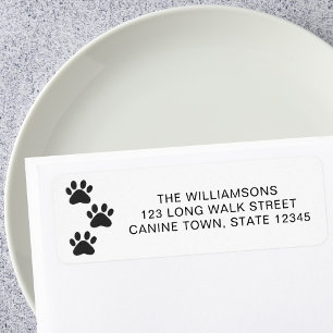 Pet Dog Paw Print Return Address Label