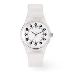 Pet dog paws pink girly watch