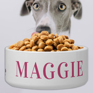 Pet Dog Personalised Pink Food Water Ceramic