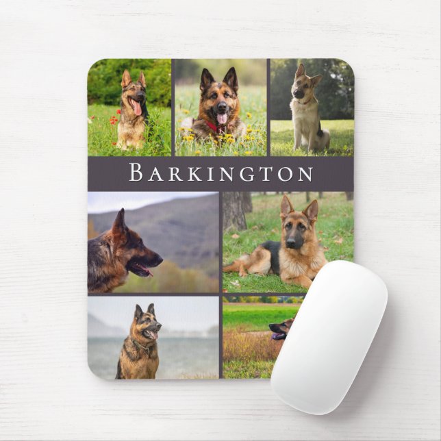 Pet Dog Photo Collage Personalised Mouse Mat (With Mouse)