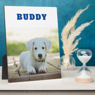 Pet Dog Photo Cute Custom Name Keepsake Plaque