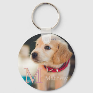pet dog photo est year name monogram cat parent key ring
