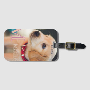 pet dog photo est year name monogram cat parent luggage tag