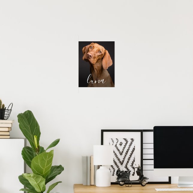 Pet Dog Photo Personalised Name  Poster (Home Office)