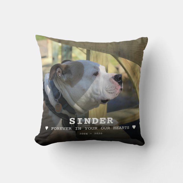 Pet Dog Poem Photo Memorial Keepsake Cushion (Front)