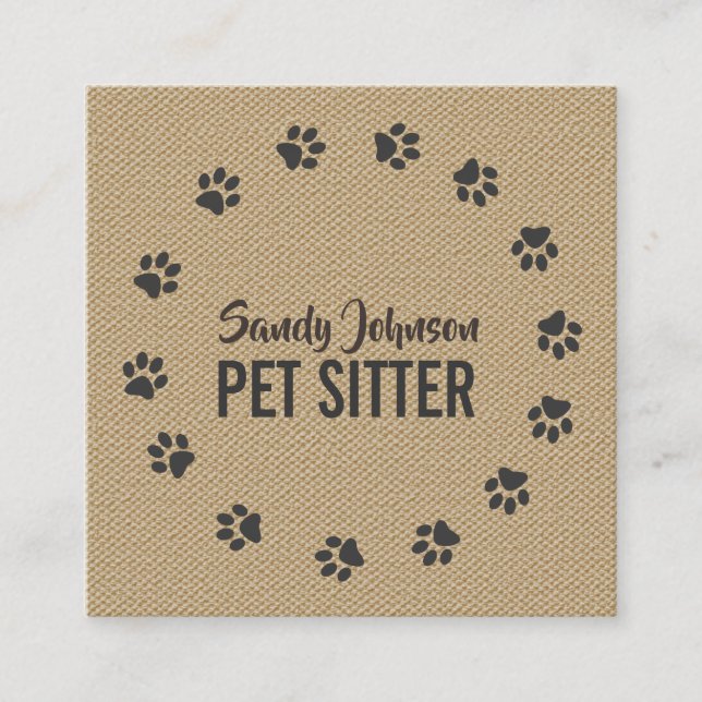 Pet Dog Sitter Sitting Services Business Square Business Card (Front)