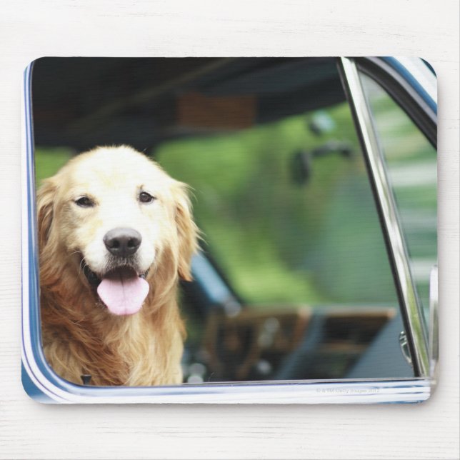Pet dog sitting in a car mouse mat (Front)